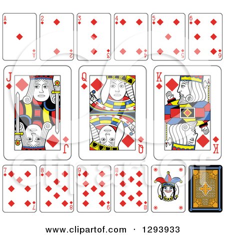 Clipart of a Layout of a Diamonds Playing Card Suit - Royalty Free Vector Illustration by Frisko