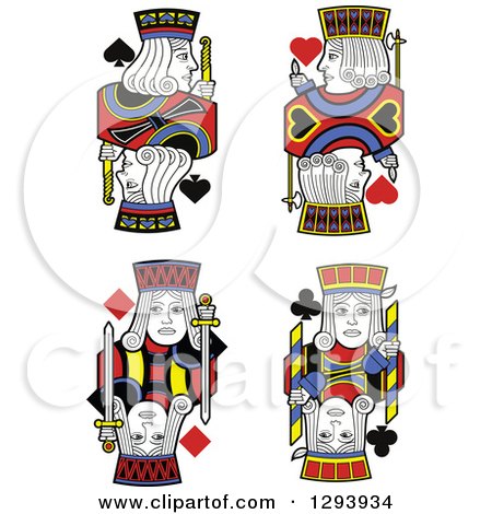 Clipart of Borderless Jack Playing Card Designs - Royalty Free Vector Illustration by Frisko