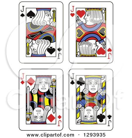 Clipart of Jack Playing Cards - Royalty Free Vector Illustration by Frisko