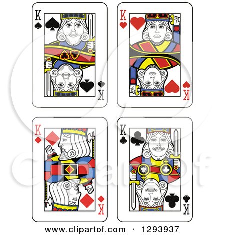 Clipart of King Playing Cards - Royalty Free Vector Illustration by Frisko