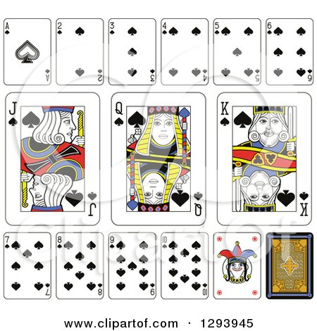 Clipart of a Layout of a Spades Playing Card Suit - Royalty Free Vector Illustration by Frisko