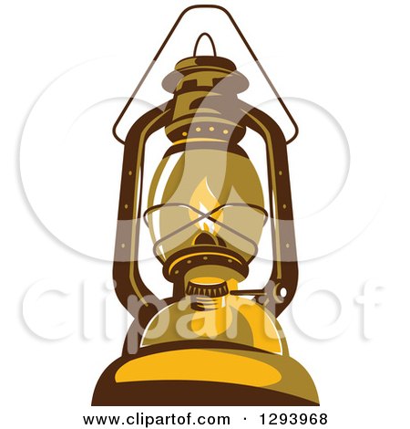 Clipart of a Retro Kerosene Lamp - Royalty Free Vector Illustration by patrimonio