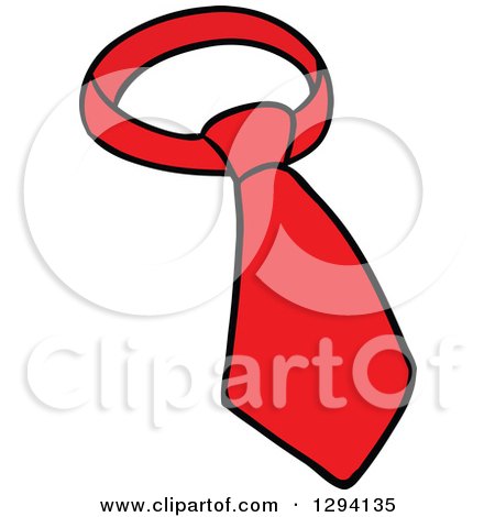 Clipart of a Cartoon Red Business Neck Tie - Royalty Free Vector Illustration by LaffToon