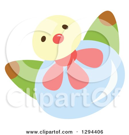 Clipart of a Cute Happy Water Drop Character with Flower Petals - Royalty Free Vector Illustration by Cherie Reve