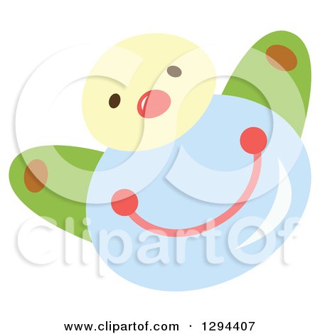 Clipart of a Cute Happy Water Drop Character - Royalty Free Vector Illustration by Cherie Reve