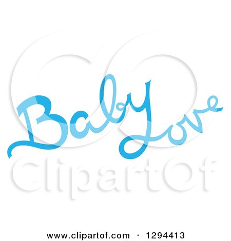 Clipart of Blue Baby Love Text - Royalty Free Vector Illustration by Cherie Reve