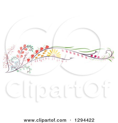 Clipart of a Beautiful Colorful Flower Swirl Design Element - Royalty Free Vector Illustration by Cherie Reve