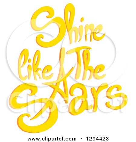 Clipart of Yellow Shine like the Stars Text - Royalty Free Vector Illustration by Cherie Reve