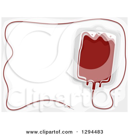 Clipart of a Medical Blood Bag Frame - Royalty Free Vector Illustration by BNP Design Studio