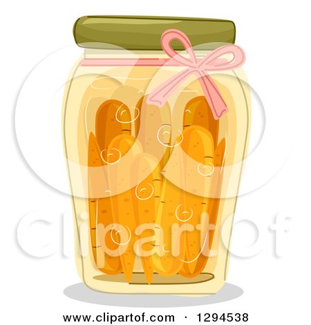 Clipart of a Jar of Canned Carrots - Royalty Free Vector Illustration by BNP Design Studio