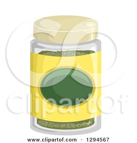 Clipart of a Jar of Dried Herb Spices - Royalty Free Vector Illustration by BNP Design Studio