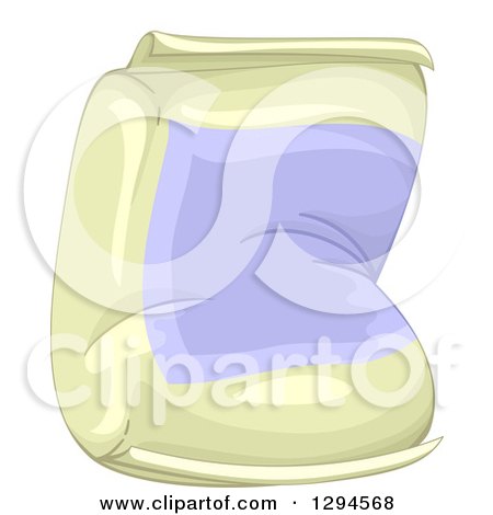 Clipart of a Flour Sack with a Blank Label - Royalty Free Vector Illustration by BNP Design Studio