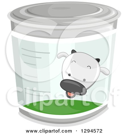 Clipart of a Cow on a Can of Milk - Royalty Free Vector Illustration by BNP Design Studio