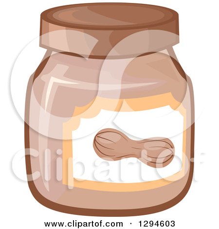 Clipart of a Jar of Peanut Butter - Royalty Free Vector Illustration by BNP Design Studio