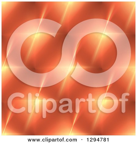 Clipart of a Background Pattern of Orange Fractal Stars Shining - Royalty Free Illustration by oboy