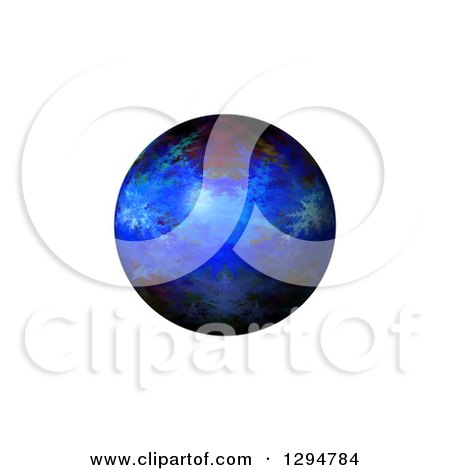 Clipart of a 3d Blue Fractal Sphere on White - Royalty Free Illustration by oboy