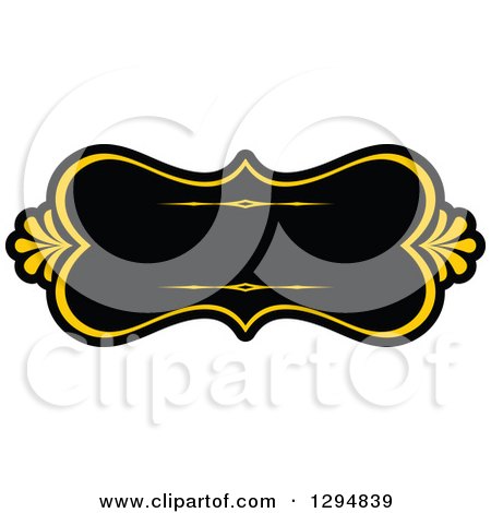 Clipart of a Black and Yellow Floral Frame 3 - Royalty Free Vector Illustration by Vector Tradition SM
