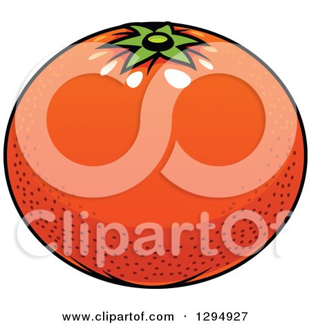 Clipart of a Cartoon Navel Orange - Royalty Free Vector Illustration by Vector Tradition SM