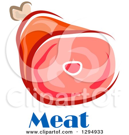 Clipart of Meat Text and a Leg 2 - Royalty Free Vector Illustration by Vector Tradition SM