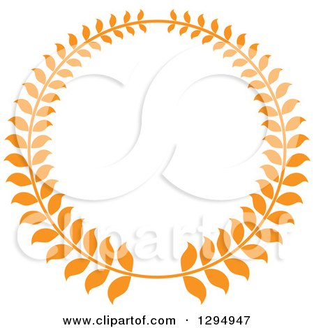 Clipart of an Orange Laurel Wreath - Royalty Free Vector Illustration by Vector Tradition SM