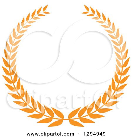 Clipart of an Orange Laurel Wreath 2 - Royalty Free Vector Illustration by Vector Tradition SM