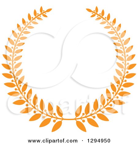 Clipart of an Orange Laurel Wreath 3 - Royalty Free Vector Illustration by Vector Tradition SM