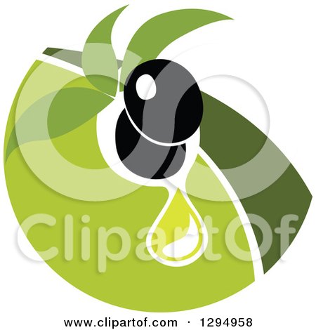 Clipart of a Black Olive Design with Green 2 - Royalty Free Vector Illustration by Vector Tradition SM