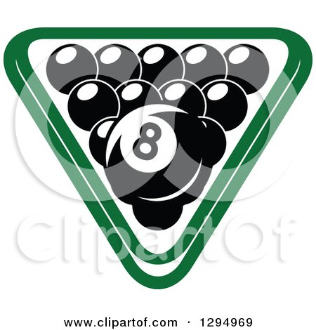 Clipart of Racked Billiards Pool Balls - Royalty Free Vector Illustration by Vector Tradition SM
