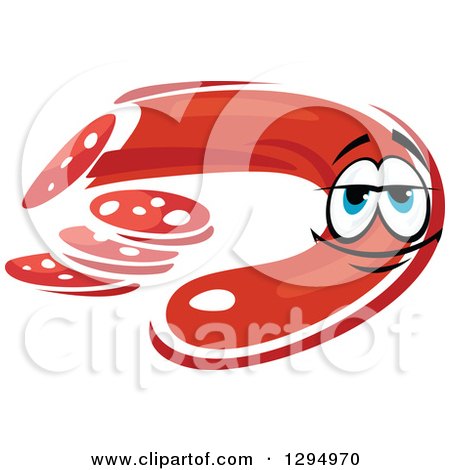 Clipart of a Happy Sausage or Pepperoni Character 2 - Royalty Free Vector Illustration by Vector Tradition SM