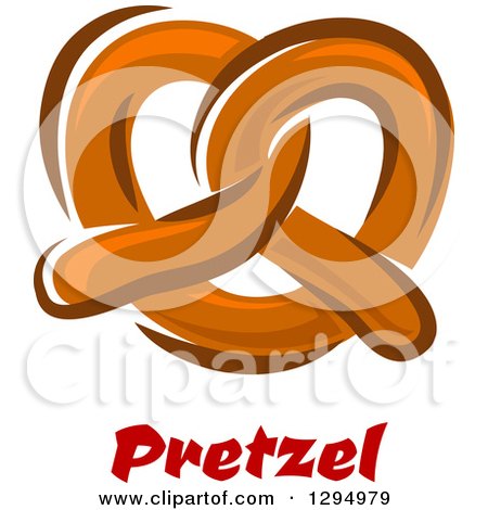 Clipart of a Soft Pretzel over Text - Royalty Free Vector Illustration by Vector Tradition SM