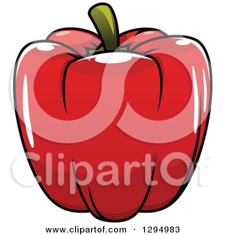 Clipart of a Cartoon Red Bell Pepper - Royalty Free Vector Illustration by Vector Tradition SM