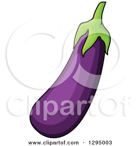 Clipart of a Cartoon Purple Eggplant - Royalty Free Vector Illustration by Vector Tradition SM