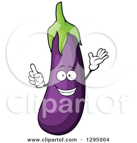 Clipart of a Cartoon Purple Eggplant Character - Royalty Free Vector Illustration by Vector Tradition SM