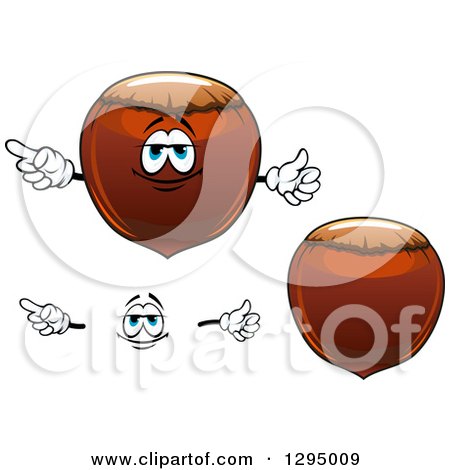 Clipart of a Face and Cartoon Hazelnuts - Royalty Free Vector Illustration by Vector Tradition SM
