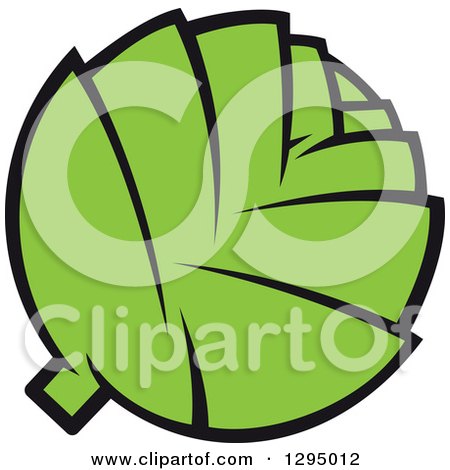 Clipart of a Cartoon Green Artichoke - Royalty Free Vector Illustration by Vector Tradition SM