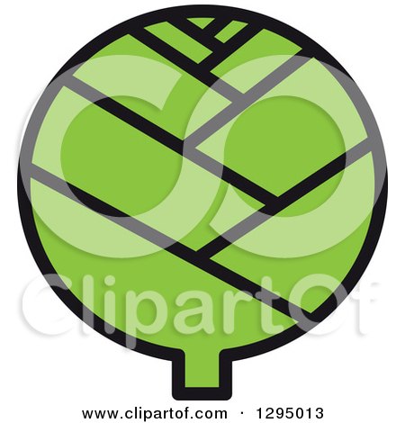 Clipart of a Cartoon Green Artichoke 2 - Royalty Free Vector Illustration by Vector Tradition SM