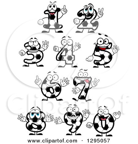 Clipart of Soccer Ball Number Characters - Royalty Free Vector Illustration by Vector Tradition SM