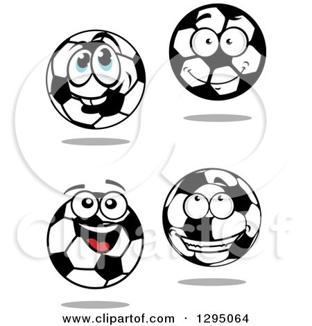 Clipart of Soccer Ball Characters - Royalty Free Vector Illustration by Vector Tradition SM
