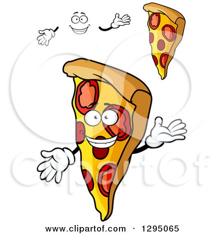 Clipart of a Face and Pizza Slices| Royalty Free Vector Illustration by Vector Tradition SM