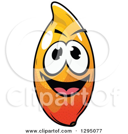 Clipart of a Happy Cartoon Mango Fruit Character - Royalty Free Vector Illustration by Vector Tradition SM