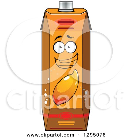 Clipart of a Happy Mango Juice Carton 2 - Royalty Free Vector Illustration by Vector Tradition SM