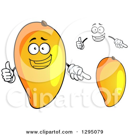 Clipart of a Face and Mango Fruits - Royalty Free Vector Illustration by Vector Tradition SM