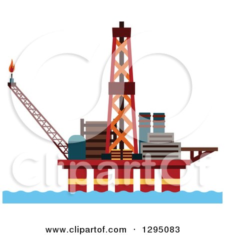 Clipart of an Oil Platform - Royalty Free Vector Illustration by Vector Tradition SM