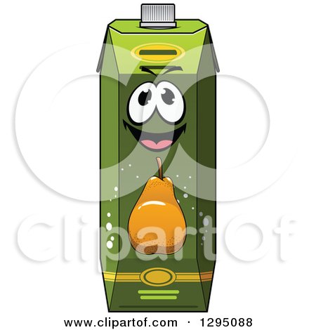 Clipart of a Happy Pear Juice Carton 2 - Royalty Free Vector Illustration by Vector Tradition SM