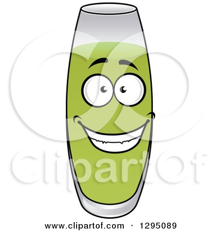 Clipart of a Happy Glass of Pear Juice - Royalty Free Vector Illustration by Vector Tradition SM