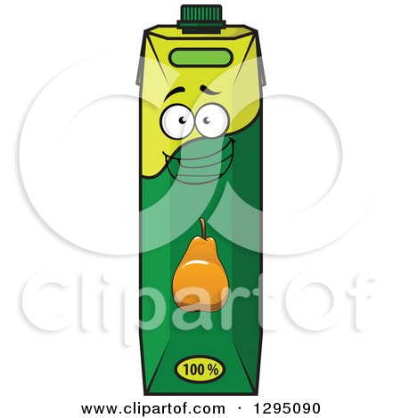 Clipart of a Happy Pear Juice Carton - Royalty Free Vector Illustration by Vector Tradition SM