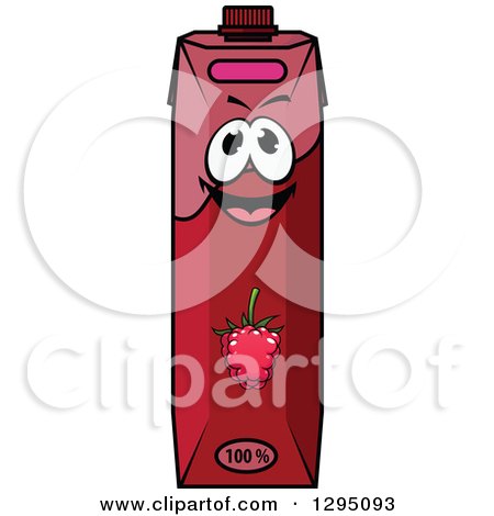 Clipart of a Happy Raspberry Juice Carton - Royalty Free Vector Illustration by Vector Tradition SM