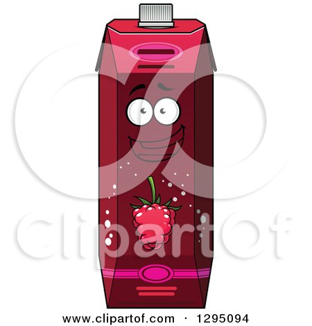 Clipart of a Happy Raspberry Juice Carton 2 - Royalty Free Vector Illustration by Vector Tradition SM