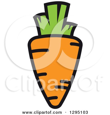 Clipart of a Cartoon Orange Carrot 2 - Royalty Free Vector Illustration by Vector Tradition SM