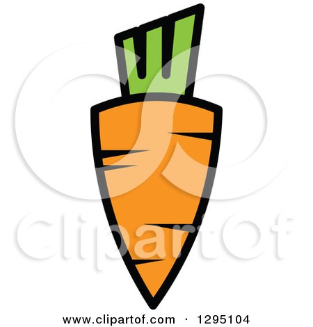 Clipart of a Cartoon Orange Carrot - Royalty Free Vector Illustration by Vector Tradition SM